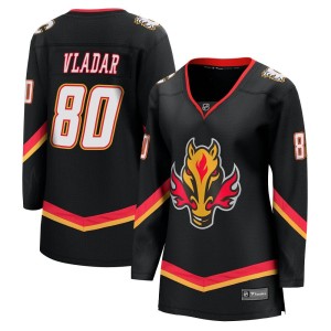 Dan Vladar Women's Fanatics Branded Calgary Flames Premier Black Breakaway 2022/23 Alternate Jersey