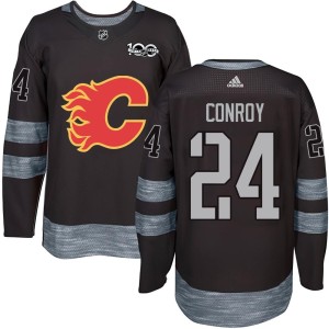 Craig Conroy Men's Calgary Flames Authentic Black 1917-2017 100th Anniversary Jersey