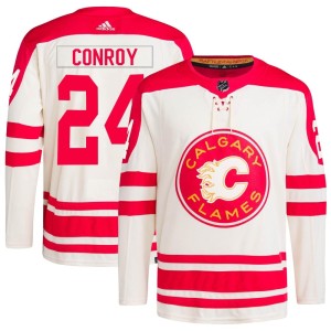 Craig Conroy Men's Adidas Calgary Flames Authentic Cream 2023 Heritage Classic Primegreen Jersey