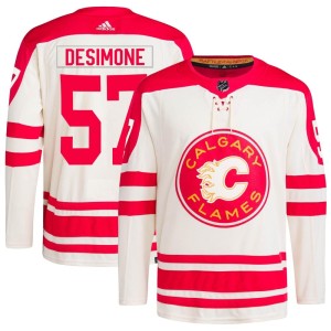 Nick DeSimone Men's Adidas Calgary Flames Authentic Cream 2023 Heritage Classic Primegreen Jersey