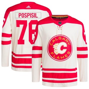 Martin Pospisil Men's Adidas Calgary Flames Authentic Cream 2023 Heritage Classic Primegreen Jersey