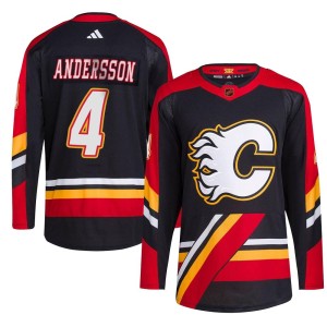 Rasmus Andersson Youth Adidas Calgary Flames Authentic Black Reverse Retro 2.0 Jersey
