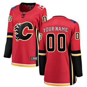 Custom Women's Fanatics Branded Calgary Flames Breakaway Red Custom Home Jersey