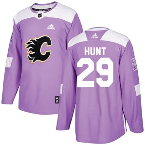 Dryden Hunt Youth Adidas Calgary Flames Authentic Purple Fights Cancer Practice Jersey