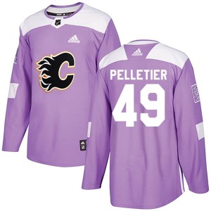 Jakob Pelletier Youth Adidas Calgary Flames Authentic Purple Fights Cancer Practice Jersey