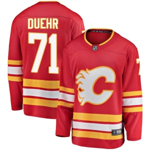 Walker Duehr Men's Fanatics Branded Calgary Flames Breakaway Red Alternate Jersey