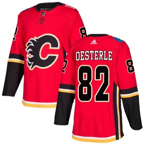 Jordan Oesterle Youth Adidas Calgary Flames Authentic Red Home Jersey